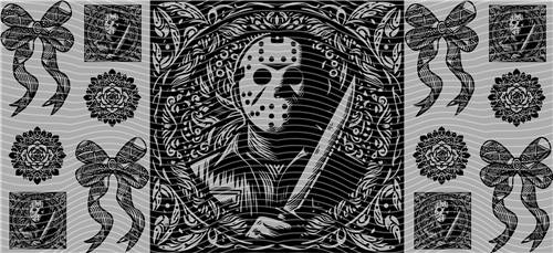 16oz black and white-B 34